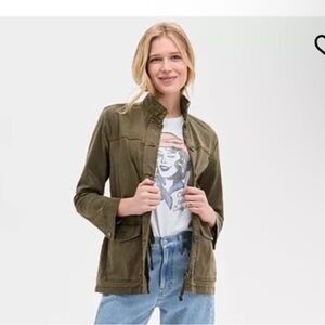 Lucky Brand Women's Zipper and Button Cargo Jacket - Size L